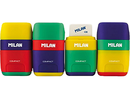 Sacapuntas Milan Compact plástico 2 orificios con goma